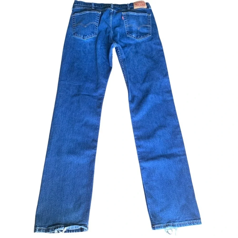 Levis 514‎ Straight Fit Mens Blue Denim Jeans Dark Wash W38 L36 Stretch